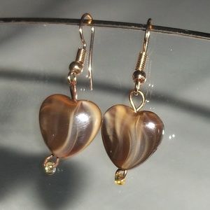 Polished Lucite Heart Earrings